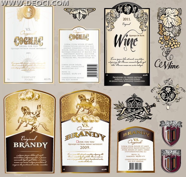 Wine Bottle Labels Designs Templates