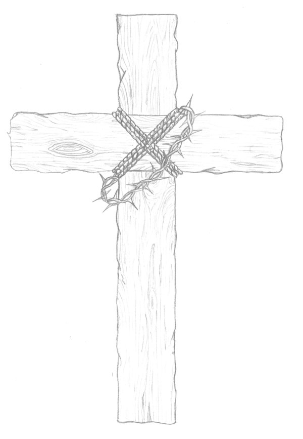 Wooden Cross Line Drawing