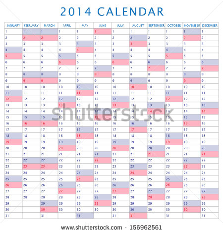 2014 Calendar Schedule