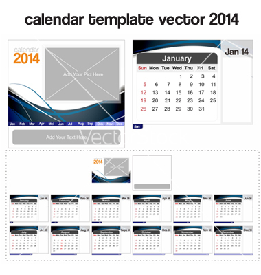 2014 Calendar Vector Template