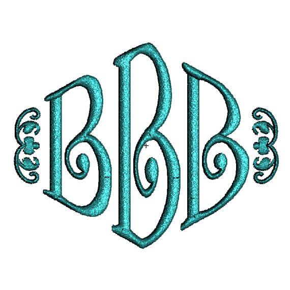 3 Letter Monogram Embroidery Fonts