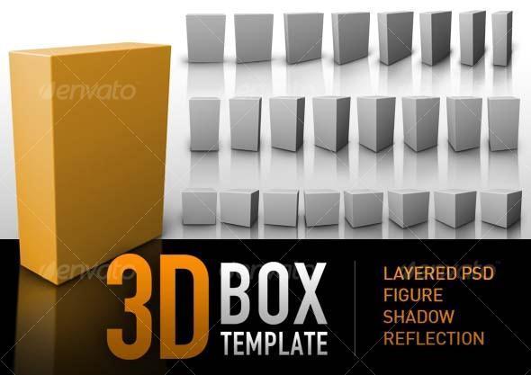 3D Box Template Photoshop
