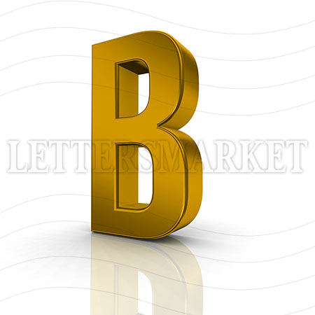 3D Gold Letter B