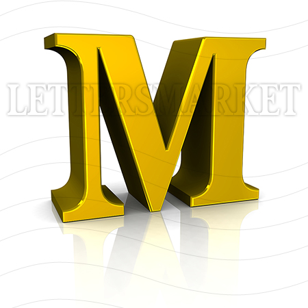 3D Gold Letter M