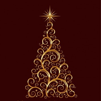 Abstract Swirl Christmas Tree Graphic