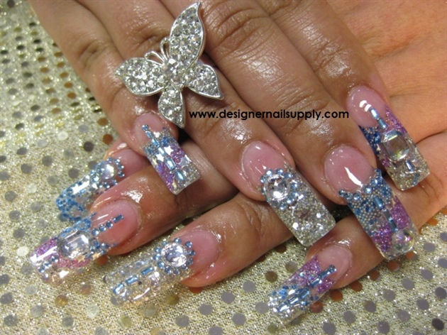 Acrylic Nail Designs with Bling