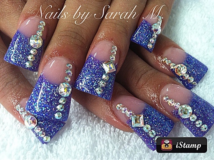 Acrylic Nail Designs with Bling