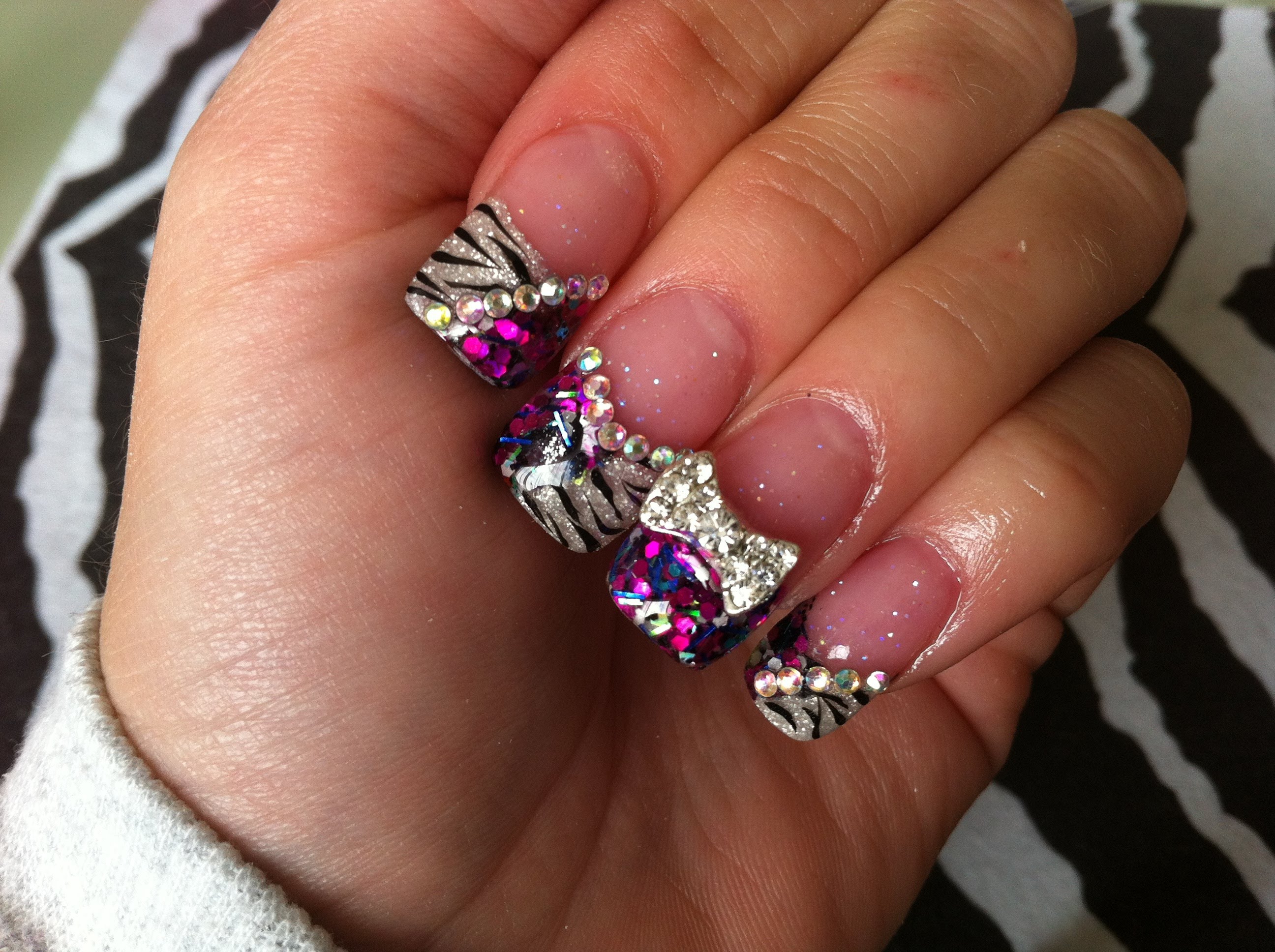 Acrylic Nail Designs with Bling