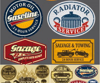 Automotive Vintage Vector Label