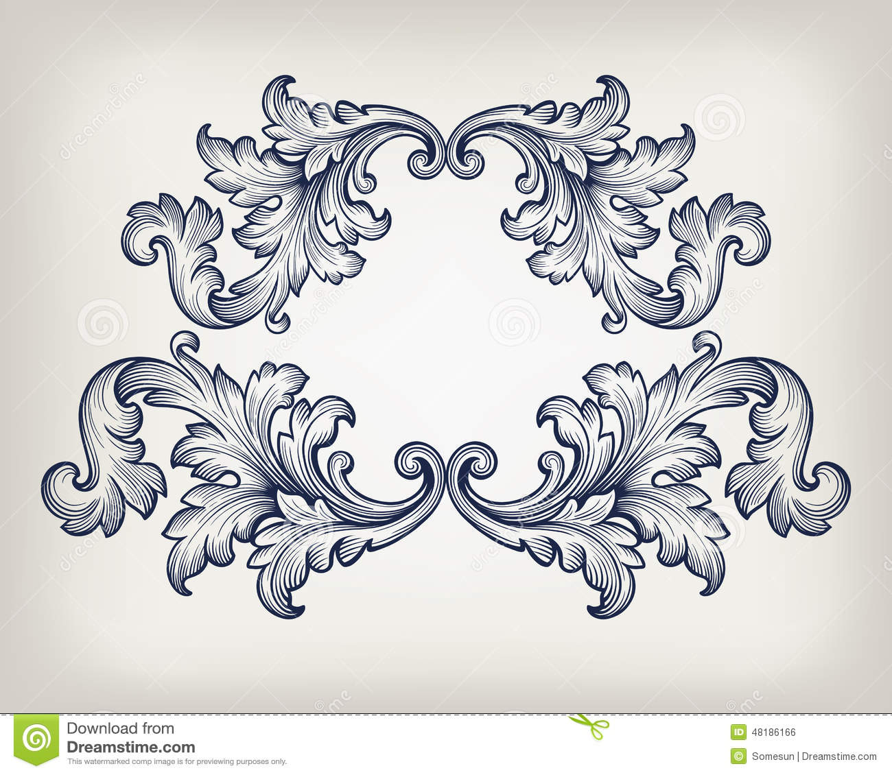 Baroque Vector Scroll Frames