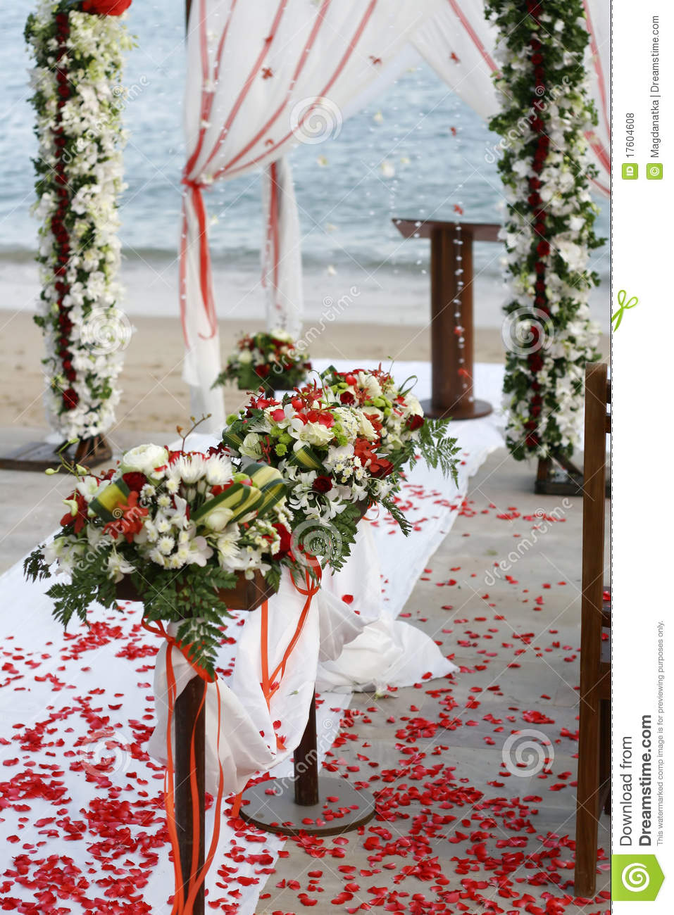 Beach Wedding Aisle Flowers