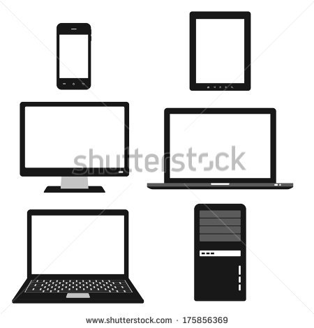 Black and White Desktop Computer Icon