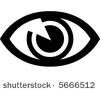 Black and White Eye Icon