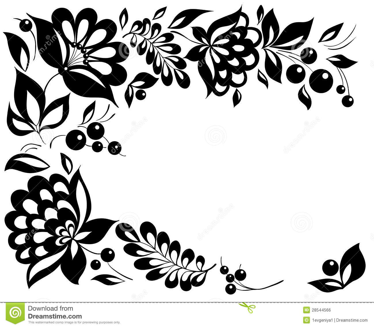 Black and White Flower Floral Design