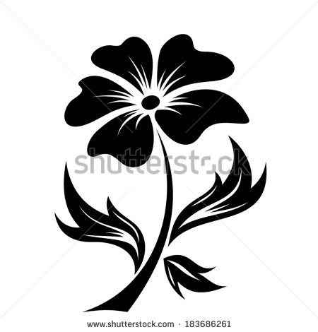 Black Silhouette Flowers