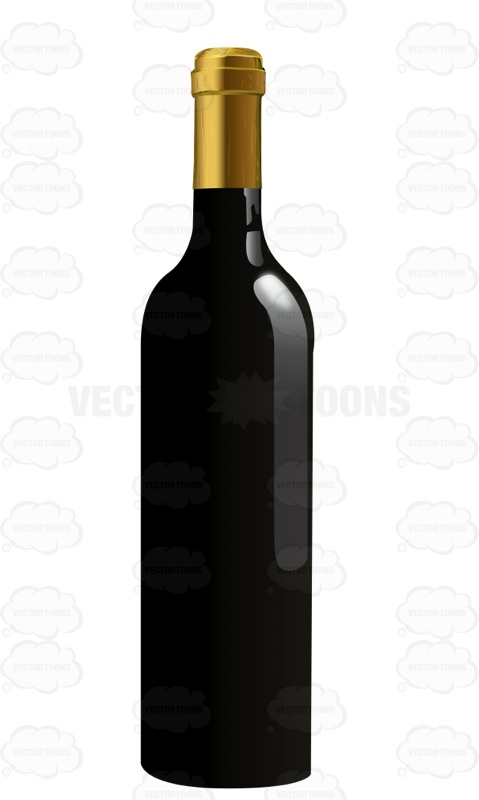 Black Wine Bottle with Gold