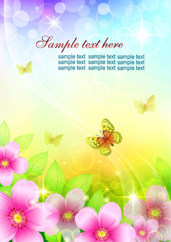 Butterfly Flower Vector Background Free