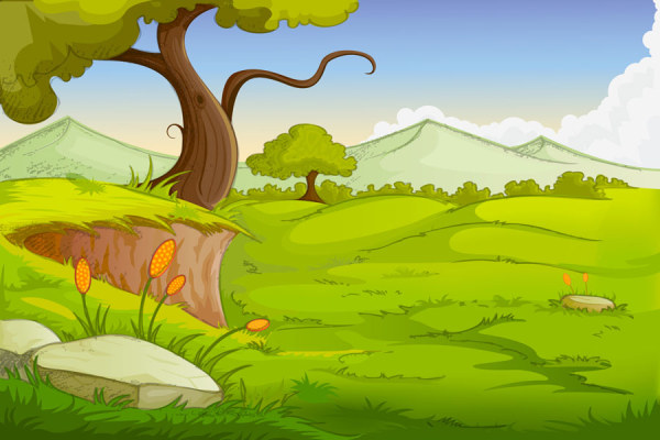 13 Cartoon Background Vectors Images - Cartoon Landscape Vector