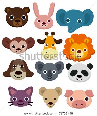 Cartoon Animal Head Drawing