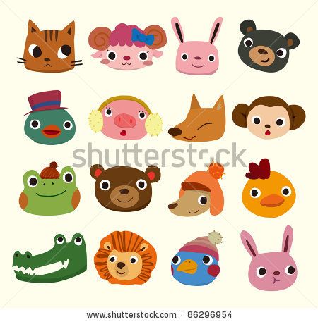 Cartoon Animals with Big Heads