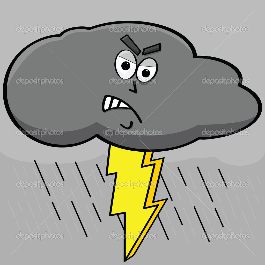Cartoon Storm Clouds with Lightning Cartoon Storm Clouds with Lightning