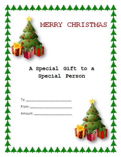 Christmas Gift Certificate Template Christmas Gift Certificate Template