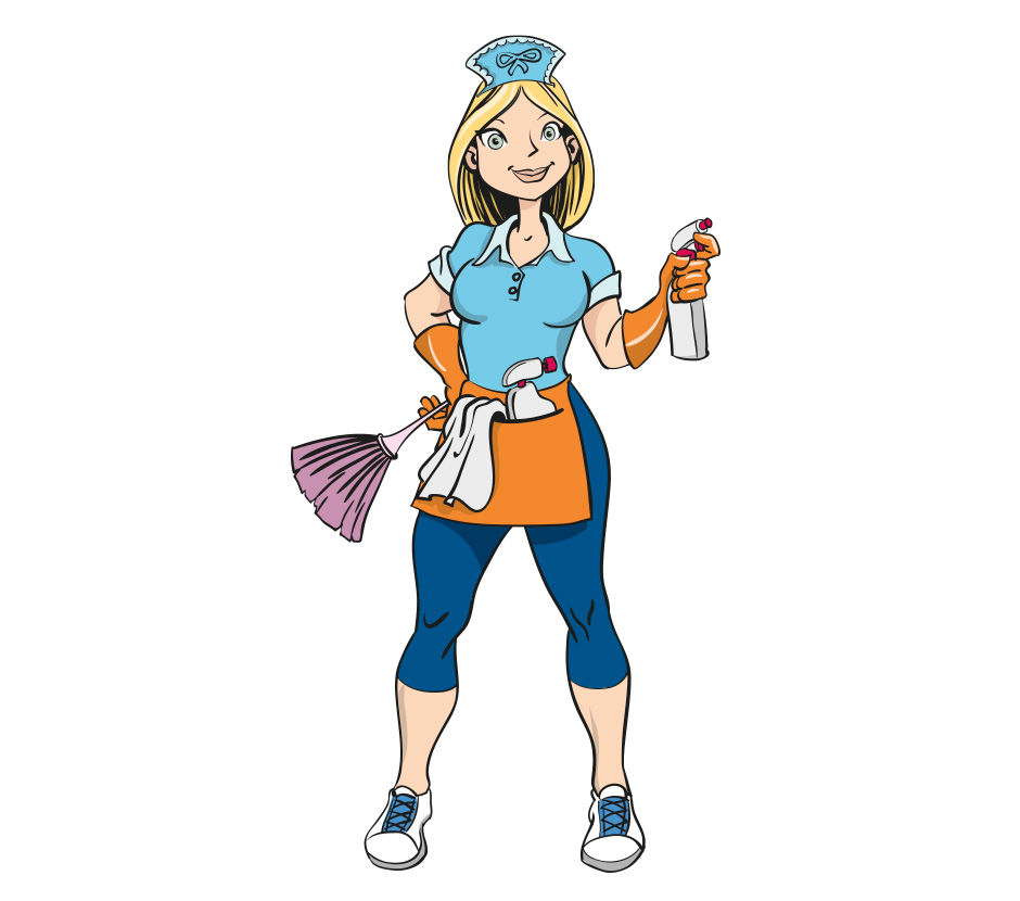 Cleaning Lady Cartoon Character