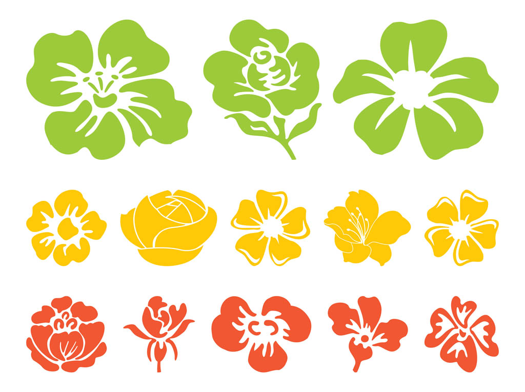 Colorful Flowers Clip Art Borders