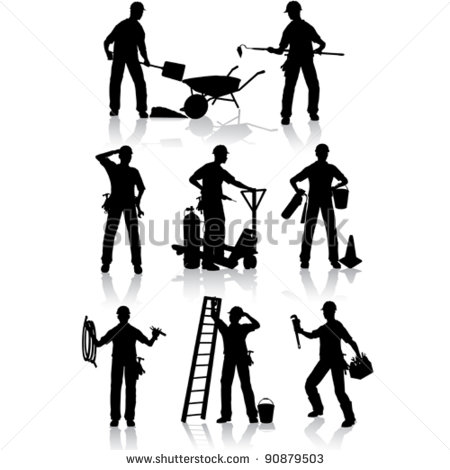 Construction Worker Silhouette Vector