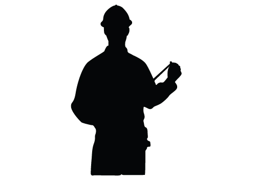 Construction Worker Silhouette Vector