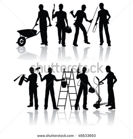 Construction Worker Silhouette Vector
