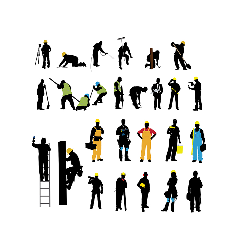 Construction Worker Silhouette Vector