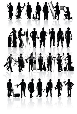 Construction Worker Silhouette Vector