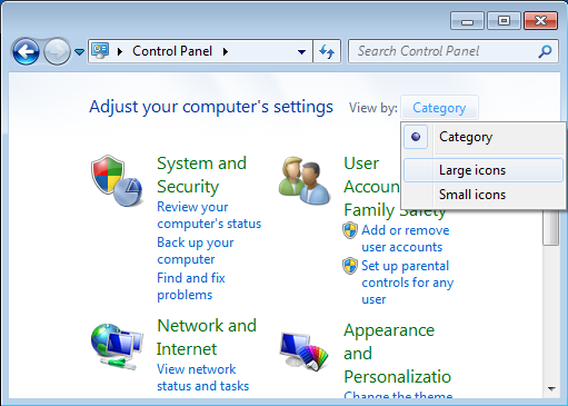 Control Panel Internet Options Windows 7