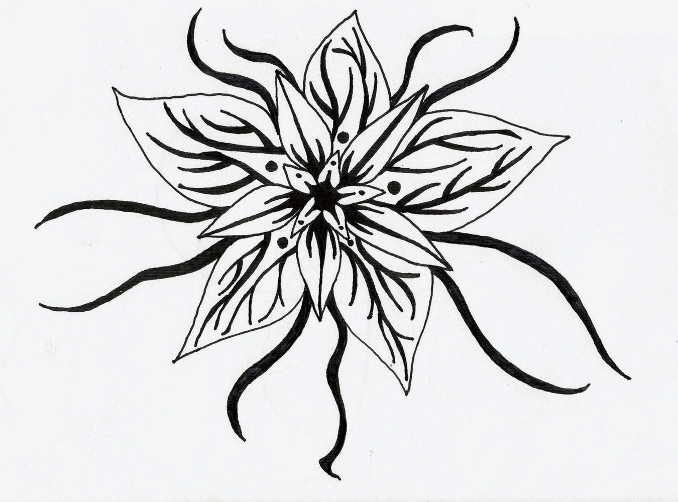 Cool Black and White Flower Designs