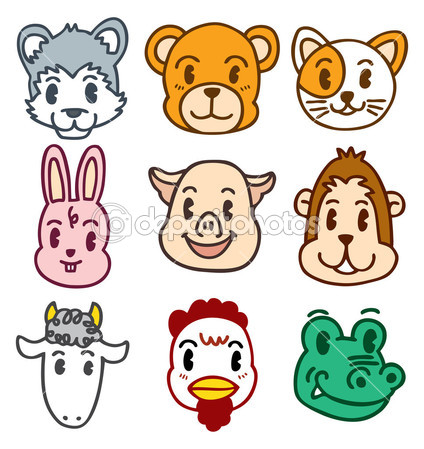 Cute Cartoon Animal Heads