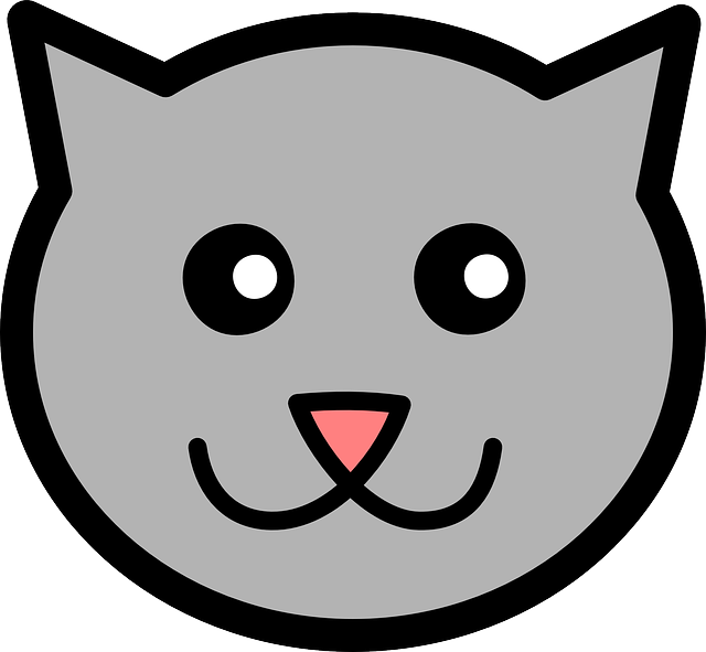 Cute Cartoon Cat Face