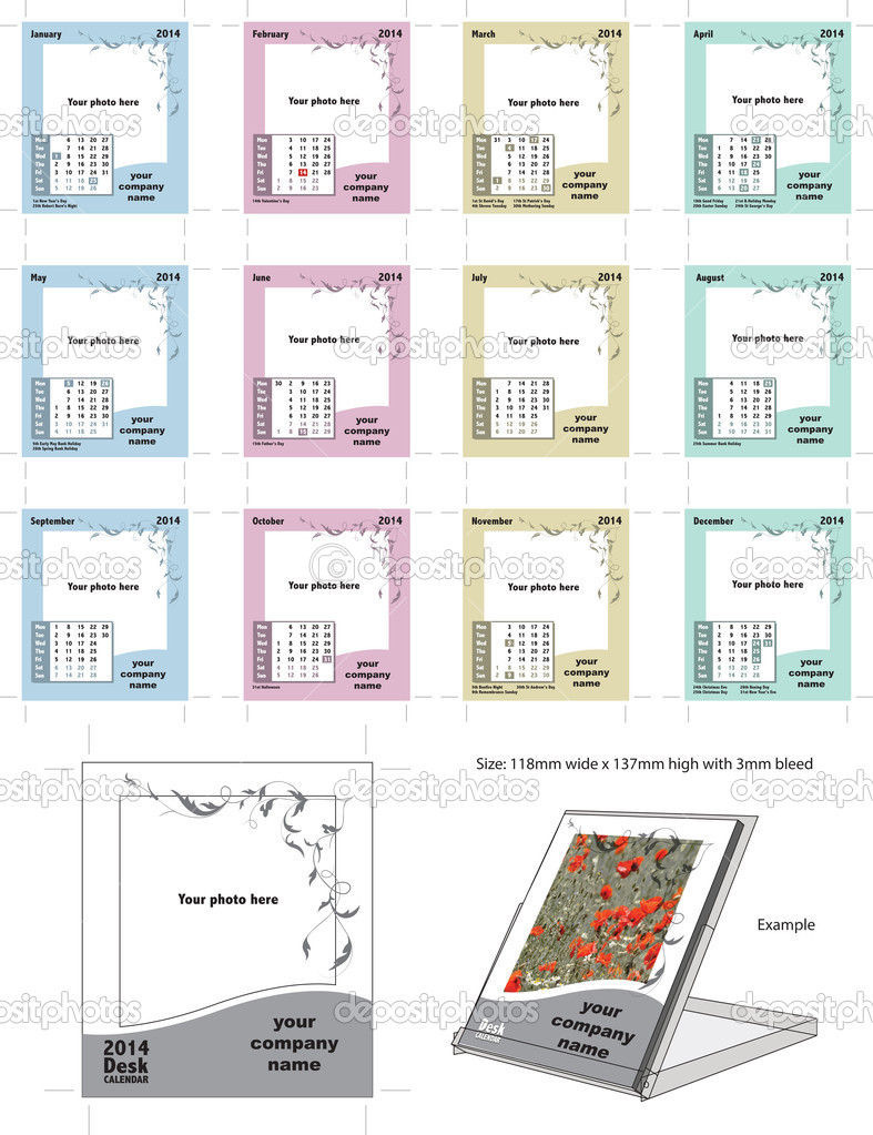 Desk Calendar Template