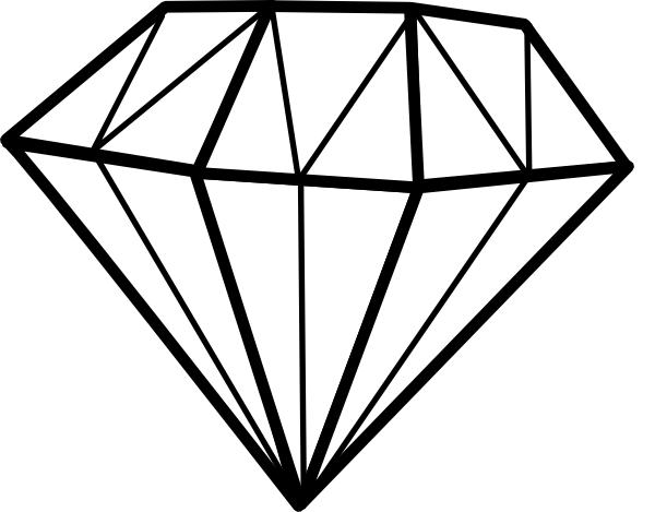 Diamond Clip Art Black and White