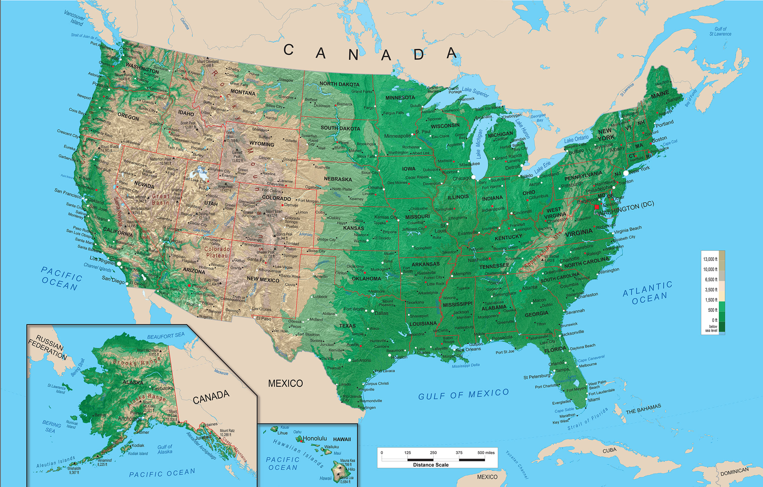 elevation topographical map of the us 11 Topographic Map Of The United States Images Us Topographic elevation topographical map of the us