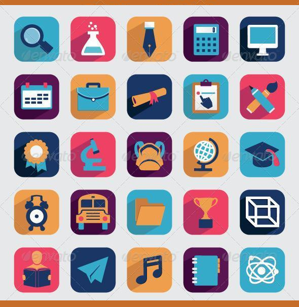 Flat Icons Education