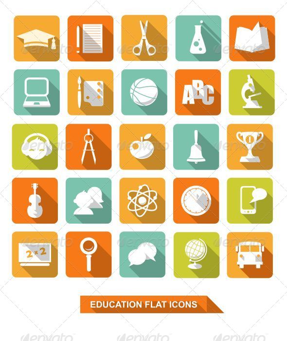 Flat Icons Education