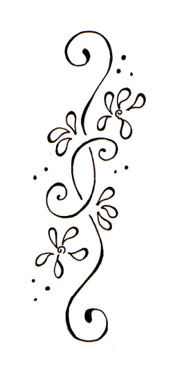 Floral Line Tattoo Designs