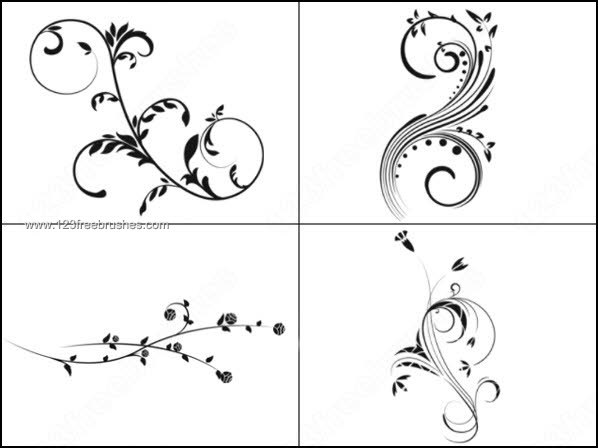 13 Floral Photoshop Brushes Images