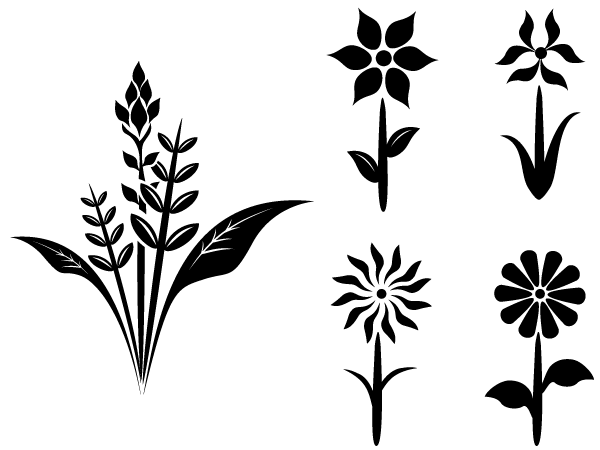 Flower Free Vector Plant Silhouettes