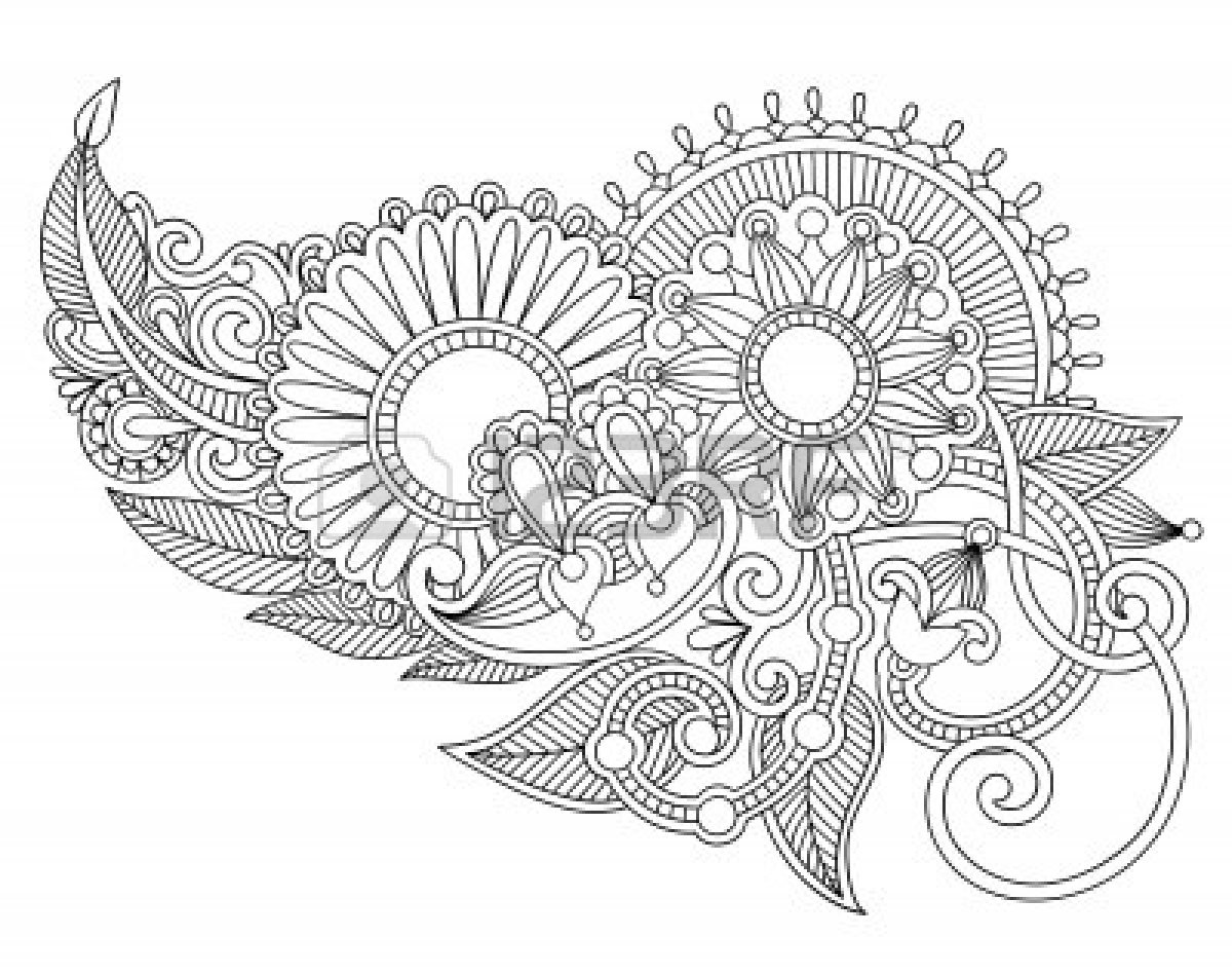 Flower Line Art Drawings Design