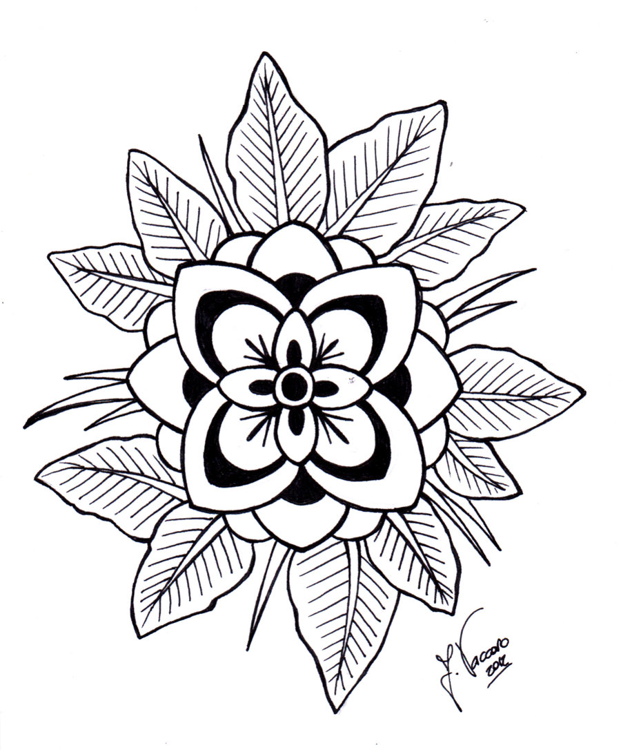 Flower Line Drawing Clip Art