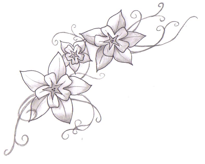 Flower Tattoo Drawing Designs