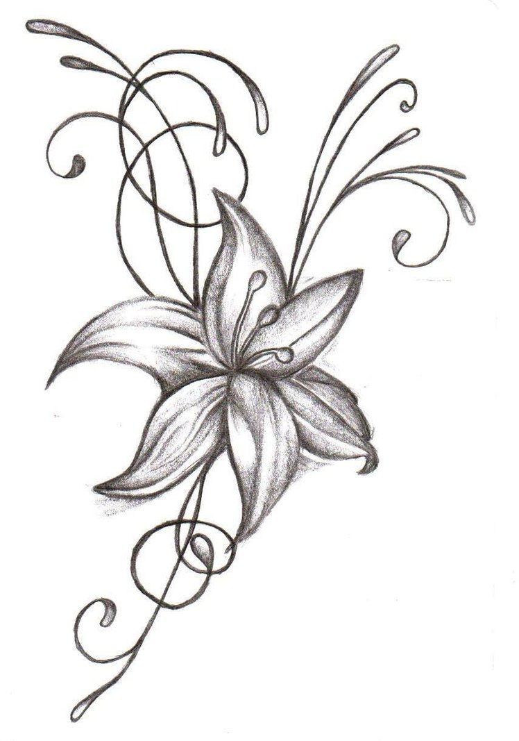 Flower Tattoo Drawing Designs