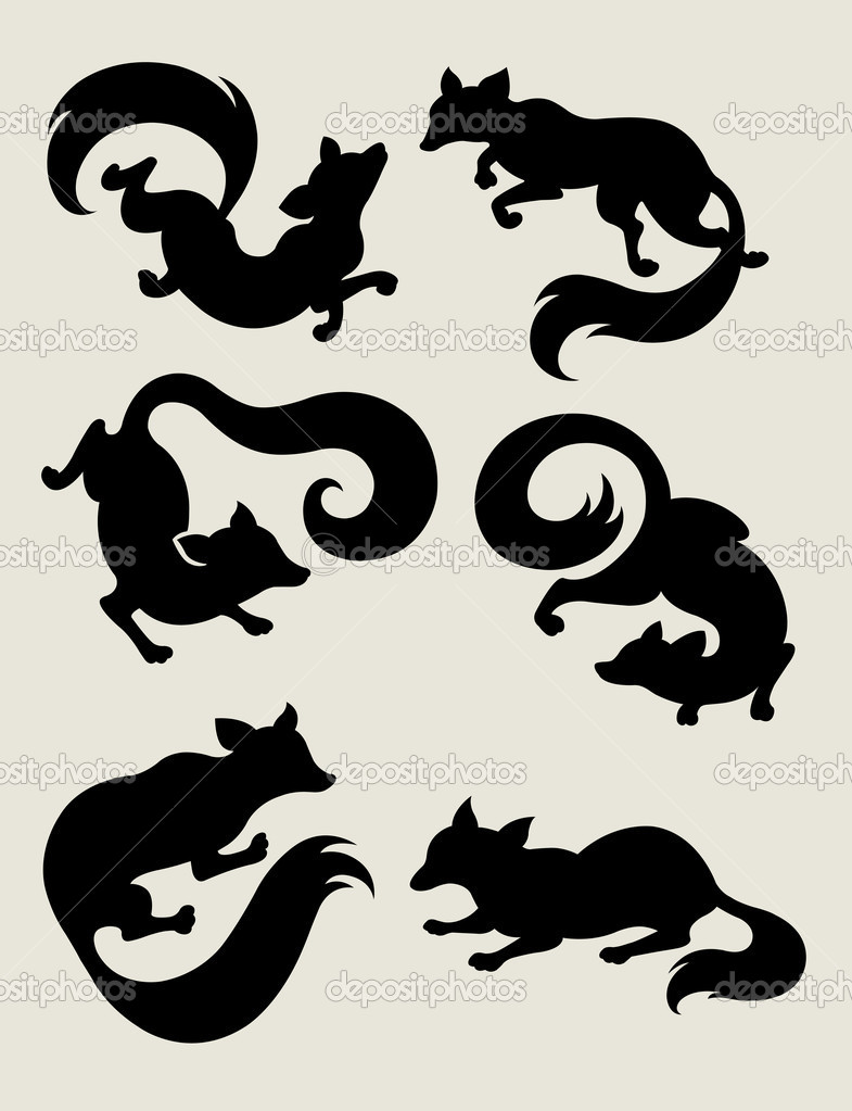 Fox Silhouette Symbols